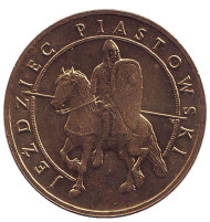 Монета 2 злотых, 2006 год, Польша. Пястовский всадник.