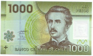 Банкнота 1000 песо. 2010 год, Чили. Банкнота 1000 песо. 2010 год, Чили.
