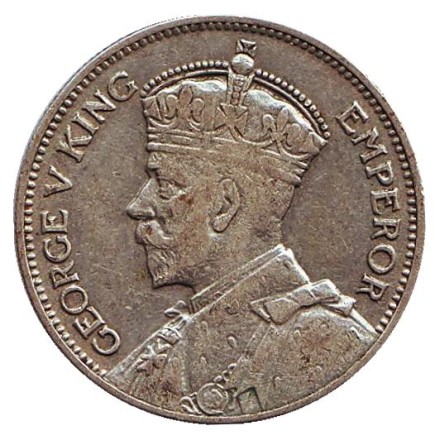 Монета 1 шиллинг. 1935 год, Фиджи. Парусник.