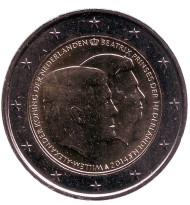 Монета 2 евро, 2014 год, Нидерланды. Нидерланды: прощай, королева, здравствуй, король! Монета 2 евро, 2014 год, Нидерланды. Нидерланды: прощай, королева, здравствуй, король!