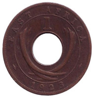 Монета 1 цент. 1923 год, Восточная Африка. Монета 1 цент. 1923 год, Восточная Африка.