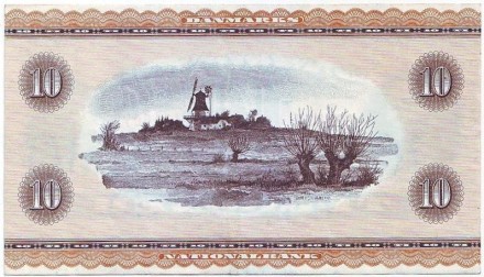 Банкнота 10 крон. 1968 год, Дания. Банкнота 10 крон. 1968 год, Дания.