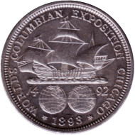 Монета 50 центов. 1893 год, США. Колумбийская выставка. Монета 50 центов. 1893 год, США. Колумбийская выставка.