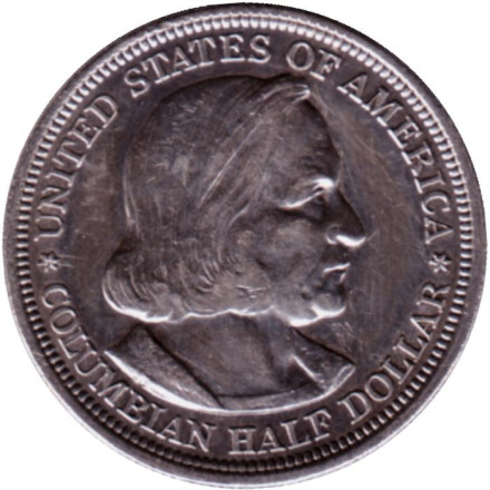 Монета 50 центов. 1893 год, США. Колумбийская выставка. Монета 50 центов. 1893 год, США. Колумбийская выставка.