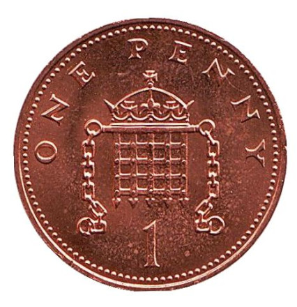 Монета 1 пенни. 1983 год, Великобритания. BU.