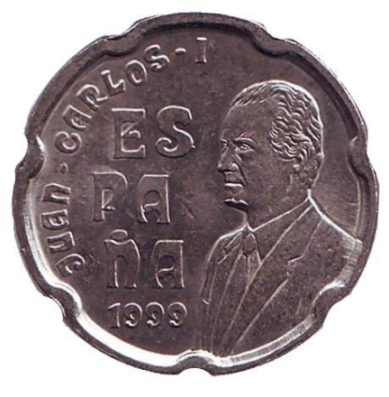 Монета 50 песет, 1999 год, Испания.