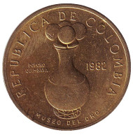 Монета 20 песо, 1982 год, Колумбия. aUNC. Церемониальный сосуд Кимбайя. Монета 20 песо, 1982 год, Колумбия. aUNC. Церемониальный сосуд Кимбайя.