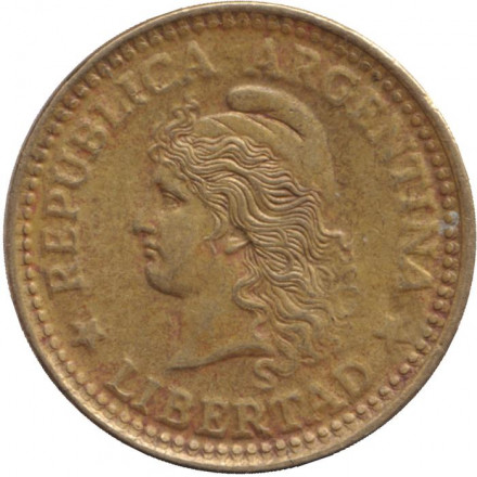 Монета 10 сентаво. 1971 год, Аргентина. Монета 10 сентаво. 1971 год, Аргентина.