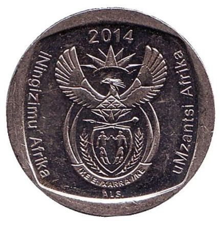 Монета 2 ранда. 2014 год, ЮАР. 100 лет Зданию Союза.