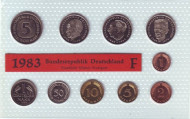 Набор монет ФРГ (10 шт.). 1983 год. (F). Набор монет ФРГ (10 шт.). 1983 год. (F).