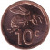 Монета 10 центов. 2023 год, Южная Африка.