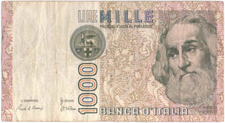 Банкнота 1000 лир. 1982 год, Италия. Марко Поло. P-109a.