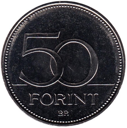 Монета 50 форинтов. 2006 год, Венгрия. 125-летие основания венгерского отделения Красного креста.