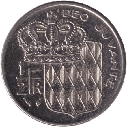 Монета 1/2 франка. 1982 год, Монако.