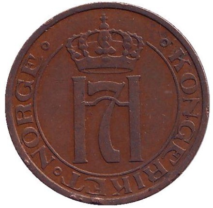 Монета 2 эре. 1936 год, Норвегия. Монета 2 эре. 1936 год, Норвегия.