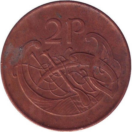 Монета 2 пенса. 1988 год, Ирландия. Птица. Ирландская арфа. (Магнитная). Монета 2 пенса. 1988 год, Ирландия. Птица. Ирландская арфа. (Магнитная).