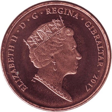 Монета 2 пенса. 2017 год, Гибралтар. 50 лет референдуму. (ВA). Монета 2 пенса. 2017 год, Гибралтар. 50 лет референдуму. (ВA).