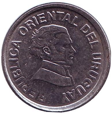 Монета 20 сентесимо. 1994 год, Уругвай. Монета 20 сентесимо. 1994 год, Уругвай.