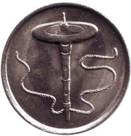 Монета 5 сен. 2007 год, Малайзия. Волчок. Монета 5 сен. 2007 год, Малайзия. Волчок.