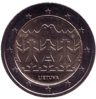 Монета 2 евро. 2018 год, Литва. Праздник песни. (Литовские песни и танцы). Монета 2 евро. 2018 год, Литва. Праздник песни. (Литовские песни и танцы).