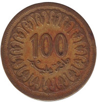 Монета 100 миллимов. 1983 год, Тунис. Монета 100 миллимов. 1983 год, Тунис.