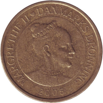 Монета 20 крон. 2005 год, Дания.