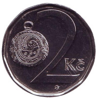 Монета 2 кроны. 2015 год, Чехия. UNC. Монета 2 кроны. 2015 год, Чехия. UNC.