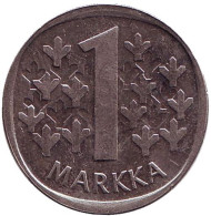 Монета 1 марка. 1993 год, Финляндия. (Старый тип)