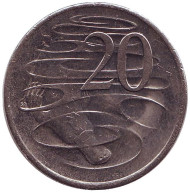 Монета 20 центов. 2006 год, Австралия. Утконос. Монета 20 центов. 2006 год, Австралия. Утконос.