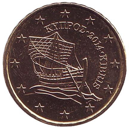 Монета 10 центов. 2014 год, Кипр.