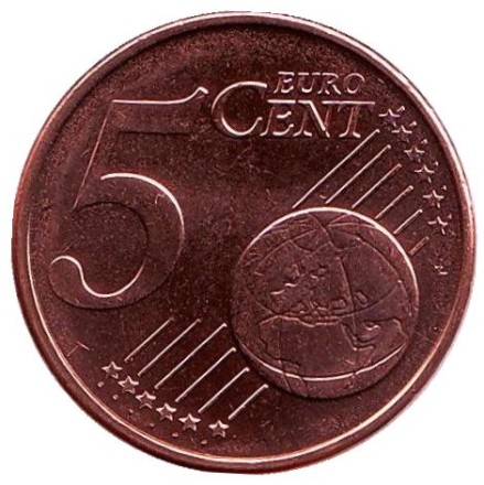 Монета 5 центов. 2008 год, Греция.