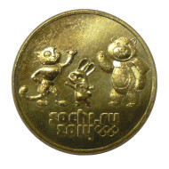 25 рублей (с позолотой), XXII Олимпийские зимние игры и XI Паралимпийские зимние игры 2014 года в Сочи (Талисманы). 2014 год, Россия. 25 рублей (с позолотой), XXII Олимпийские зимние игры и XI Паралимпийские зимние игры 2014 года в Сочи (Талисманы). 2014 год, Россия.
