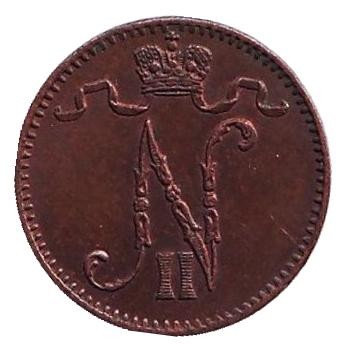 Монета 1 пенни. 1904 год, Великое княжество Финляндское. Монета 1 пенни. 1904 год, Великое княжество Финляндское.