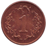 Монета 1 цент. 1997 год, Зимбабве. Монета 1 цент. 1997 год, Зимбабве.