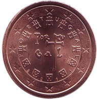 Монета 2 цента, 2011 год, Португалия.