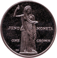 Монета 1 крона. 2012 год, Остров Мэн. Богиня Юнона. Монета 1 крона. 2012 год, Остров Мэн. Богиня Юнона.