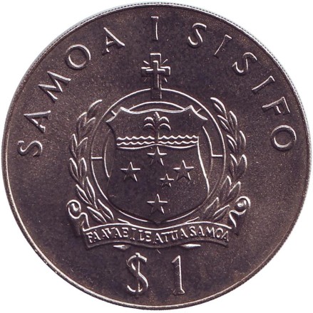 Монета 1 тала. 1980 год, Самоа. Кокосовая пальма. ФАО.