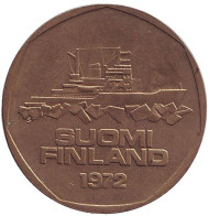 Монета 5 марок. 1972 год, Финляндия. Ледокол Варма. Монета 5 марок. 1972 год, Финляндия. Ледокол Варма.