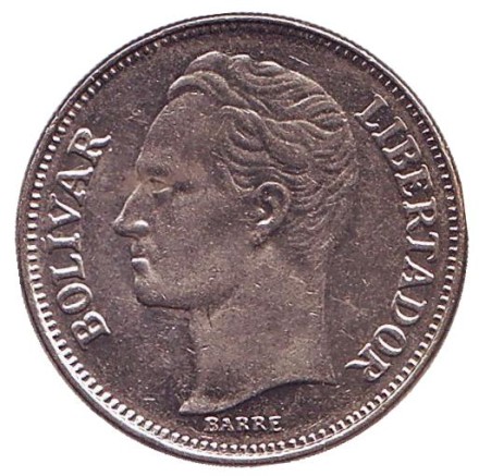Монета 1 боливар. 1986 год, Венесуэла. Монета 1 боливар. 1986 год, Венесуэла.