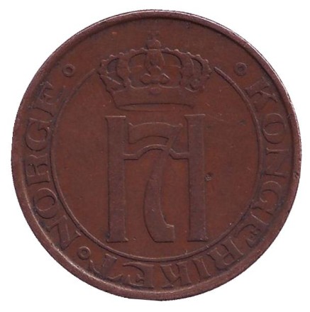 Монета 5 эре. 1929 год, Норвегия.