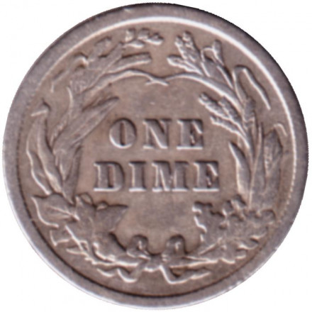 Монета 10 центов. 1916 год, США. Дайм Барбера. Монета 10 центов. 1916 год, США. Дайм Барбера.