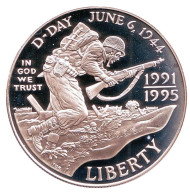 Монета 1 доллар, 1993 год, США. Proof. 50 лет Победы. Высадка в Нормандии. Монета 1 доллар, 1993 год, США. Proof. 50 лет Победы. Высадка в Нормандии.