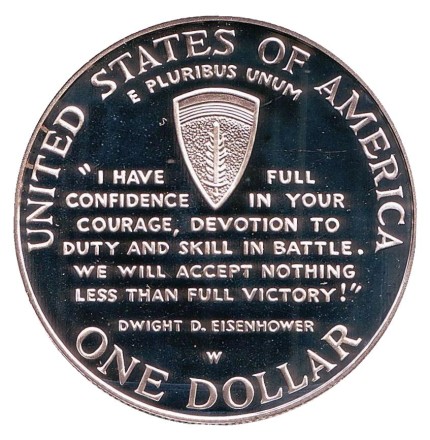 Монета 1 доллар, 1993 год, США. Proof. 50 лет Победы. Высадка в Нормандии. Монета 1 доллар, 1993 год, США. Proof. 50 лет Победы. Высадка в Нормандии.