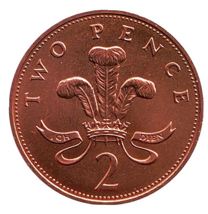 Монета 2 пенса. 1983 год, Великобритания. BU.