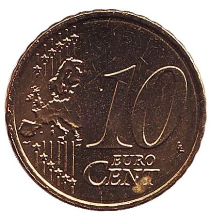 Монета 10 центов. 2010 год, Австрия. Монета 10 центов. 2010 год, Австрия.