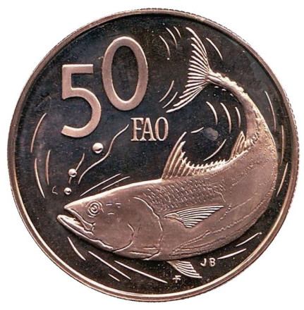 Монета 50 центов. 1979 год, Острова Кука. Тунец. ФАО.