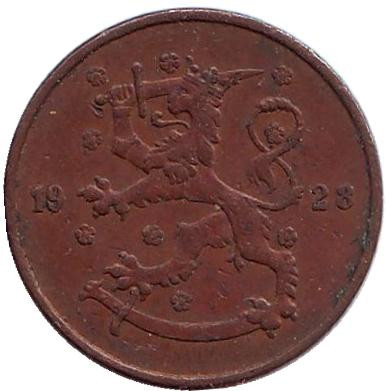 Монета 5 пенни. 1928 год, Финляндия.