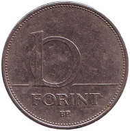 Монета 10 форинтов. 1994 год, Венгрия. Монета 10 форинтов. 1994 год, Венгрия.