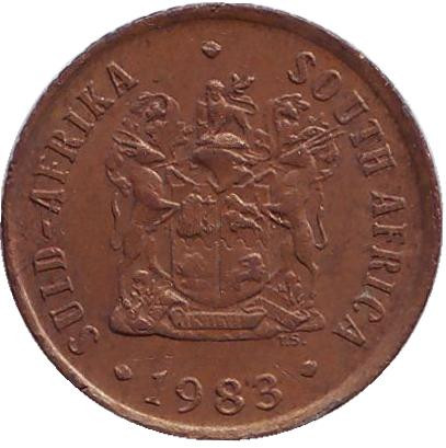 Монета 1 цент. 1983 год, ЮАР. Воробьи. Монета 1 цент. 1983 год, ЮАР. Воробьи.