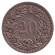 Монета 20 раппенов. 1891 год, Швейцария. Монета 20 раппенов. 1891 год, Швейцария.